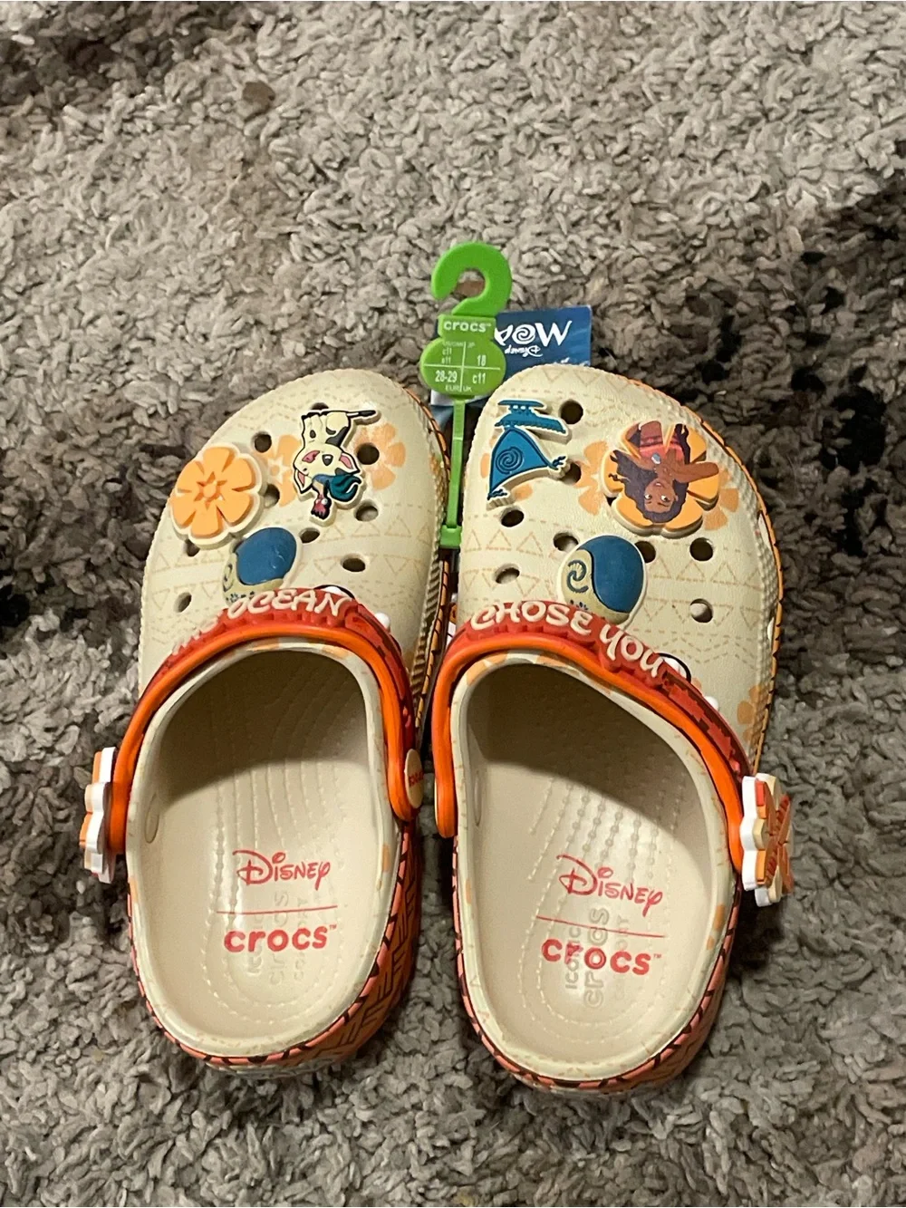 CROCS Kids' Moana The Ocean Clogs in Cream & Orange